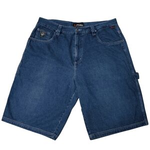 Vtg Y2K FUBU Jean Carpenter Shorts 38 Blue Jeans Denim Baggy 90's Hip Hop Men's